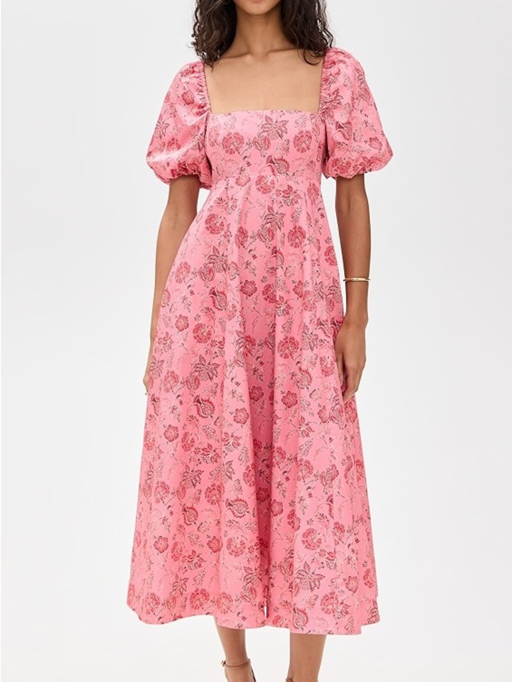Hill House Matilda Dress size medium NWOT Pink Floral Ikat